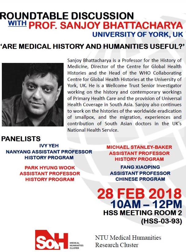 Sanjoy Bhattacharya Roundtable event Medical Humanities Singapore